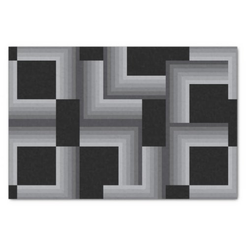 Black silver cool unique trendy square shapes tissue paper