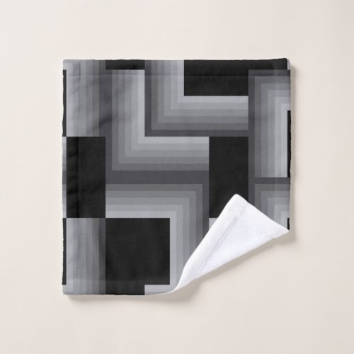Black silver cool unique trendy square shapes wash cloth