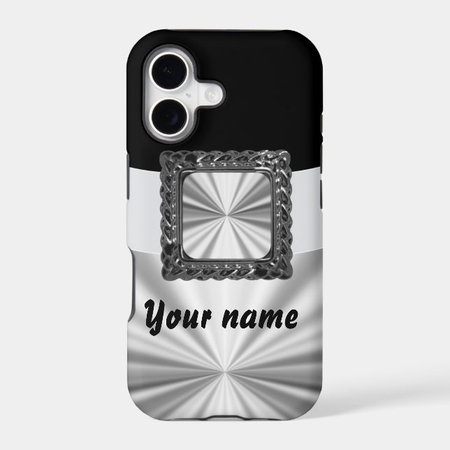 Black & silver customizable iphone case (Back)