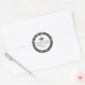Black, Silver Damask 25th Anniversary Sticker 2 (Envelope)