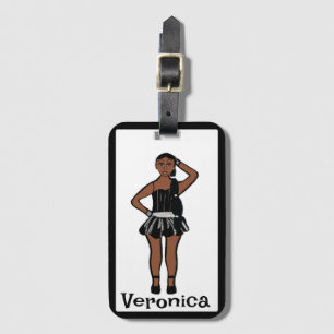 Black Silver Dancer #1 Luggage Tag