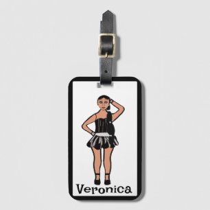 Black Silver Dancer #2 Luggage Tag