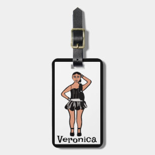 Black Silver Dancer #4 Luggage Tag