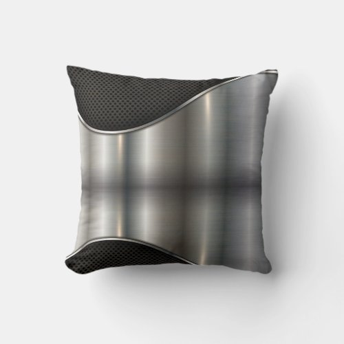 Black Silver Design Throw Pillow