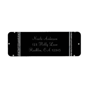 Black & Silver Dots Modern Glam Wedding Party Label