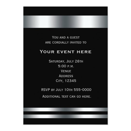 black silver elegant dinner party event invitation zazzle com