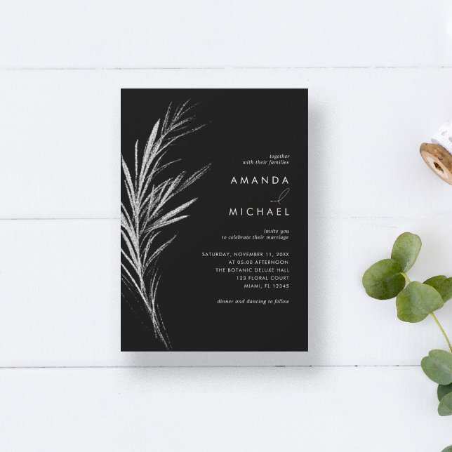 Black Silver Elegant Wedding Invitation (Creator Uploaded)