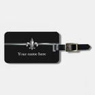Black Silver Fleur de Lis