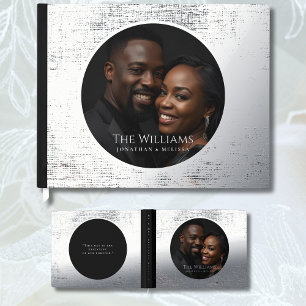 Black Silver Foil Guestbook Elegant Guest Books