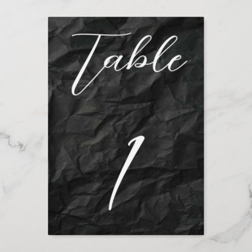 BlackSilver Foil Table No 1 Foil Invitation