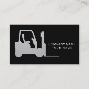 black silver Forklift, Logisitcs - Professional Business Card