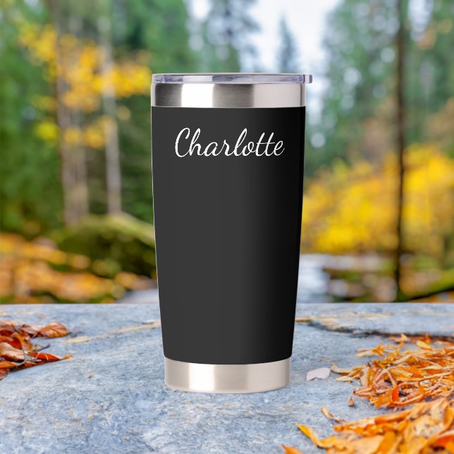 Black Silver Glitter Leopard Border Insulated Tumbler (Outdoor)