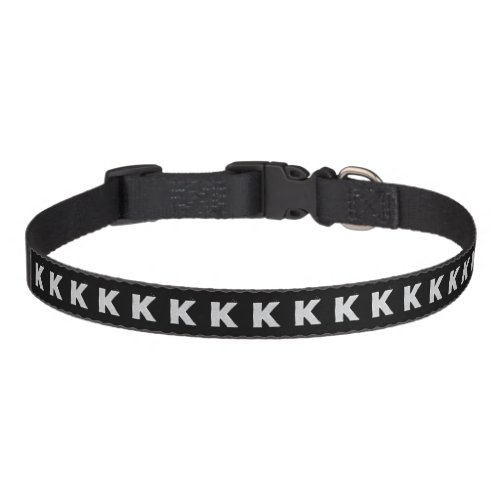 Black Silver Glitter letter K Pet Collar