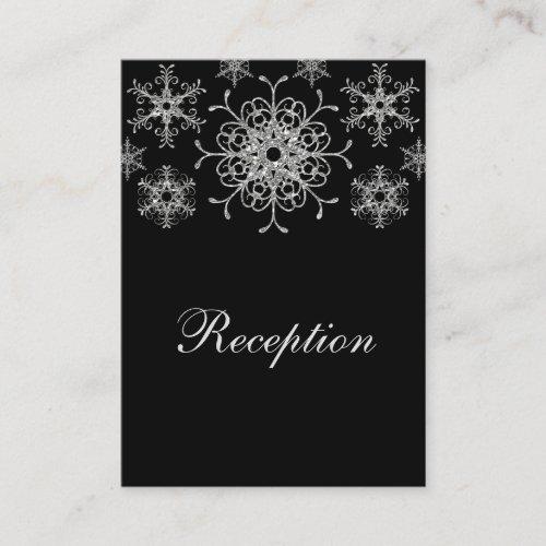 Black Silver Glitter LOOK Snowflake Enclosure Card Business Card Templates