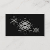 Black, Silver Glitter LOOK Snowflakes Placecards (Back)