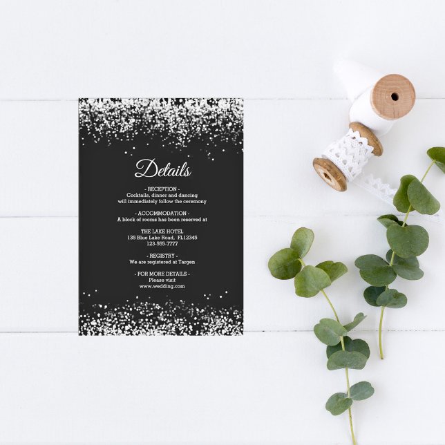 Black Silver Glittering Wedding Enclosure Card (Creator Uploaded)