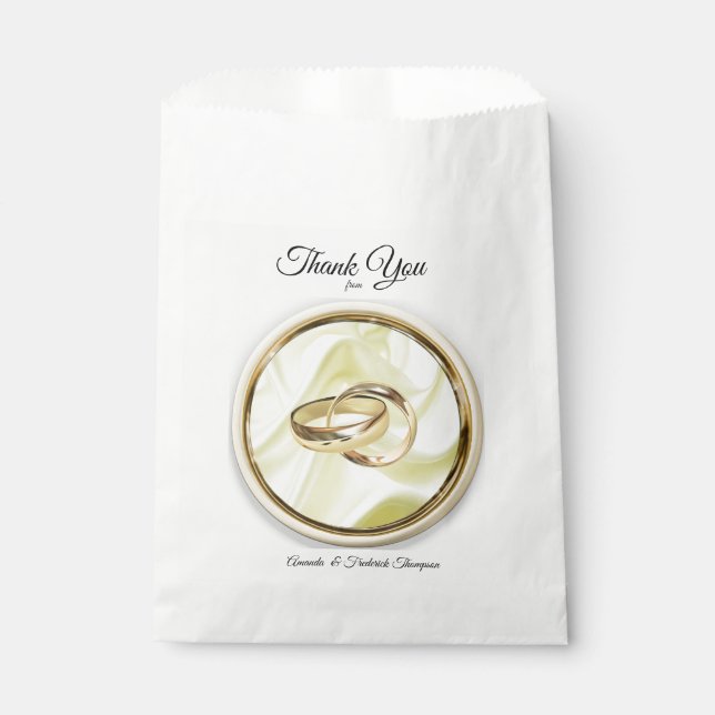 Black-Silver & Gold-Satin, Copper/Brass Textures Favor Bag (Front)