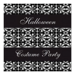 Black & Silver Gothic Elegance Halloween Party Card