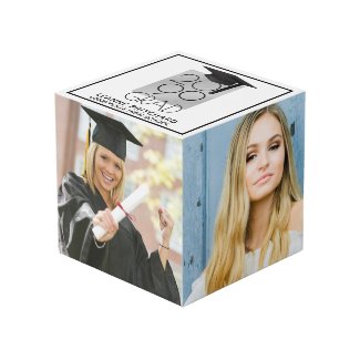 Black & Silver GRAD 4-Photo Keepsake Cube
