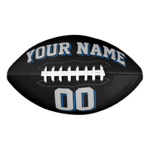 BLACK SILVER GRAY AND BLUE Custom Football