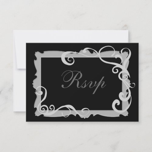 Black/Silver-Gray Swirl Frame Matching RSVP