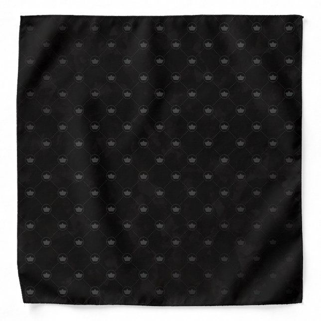 Black Silver Grey Pocket Handkerchief Bandana (Front)