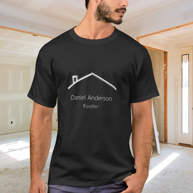 Black silver house roofer modern T-Shirt (Creator Uploaded)