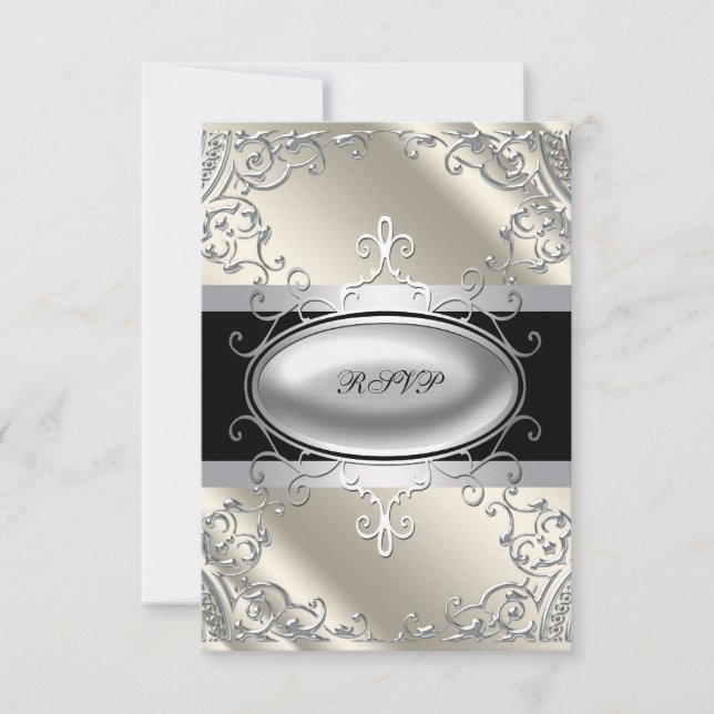 Black Silver Ivory Black White RSVP (Front)
