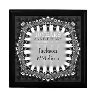 Black+Silver Lace Wedding Anniversary Gift Box