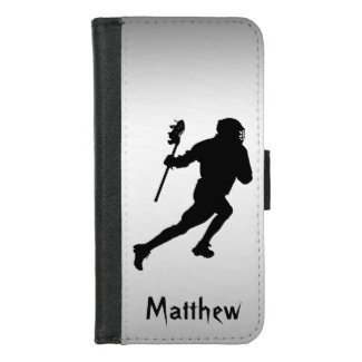 Black Silver Lacrosse Sport iPhone 8/7 Wallet Case