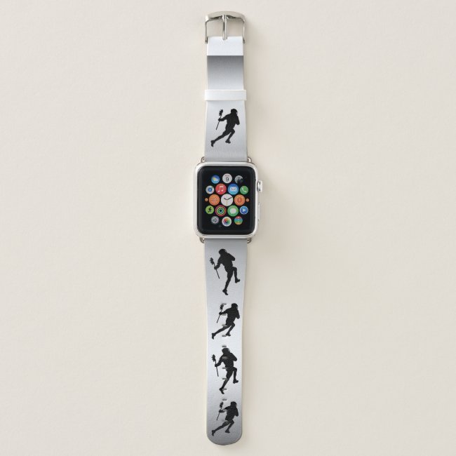 Black Silver LaCrosse Sports Apple Watch Band