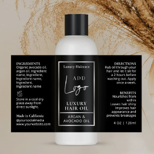 Black & Silver Logo 4 OZ Cosmetic Bottle Label