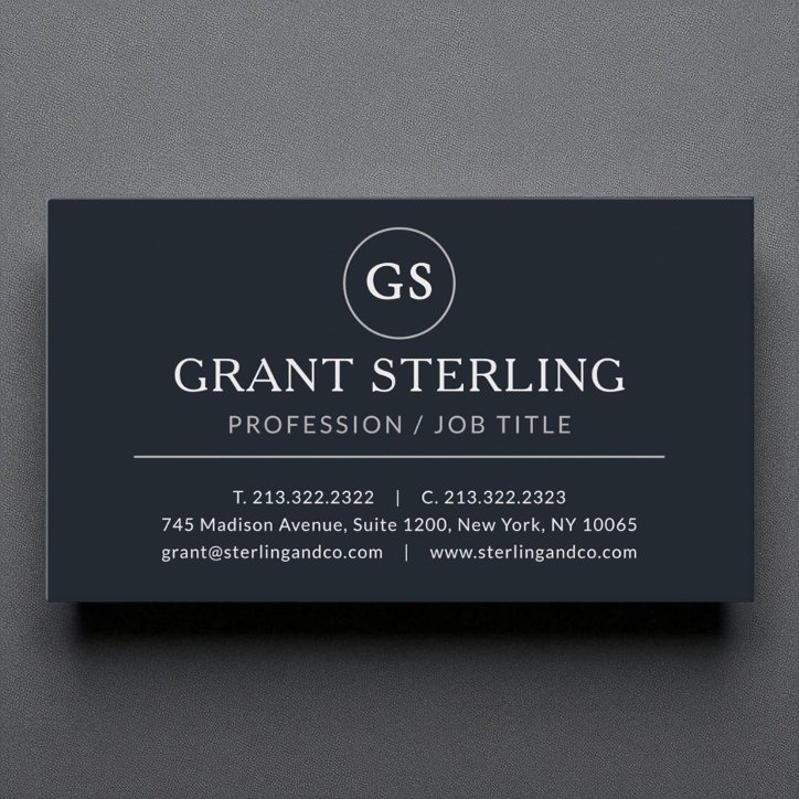 Black Silver Luxury Minimalist Professional Business Card