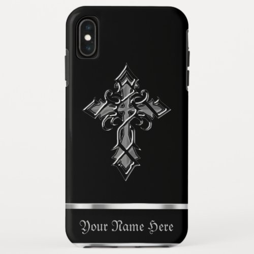 Black Silver Medieval Cross iPhone XS Max Case