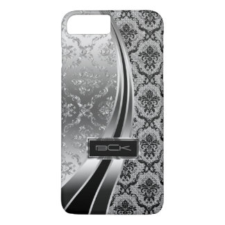 Black & Silver Metallic, Diamonds Glitter & Damask iPhone 8 Plus/7 Plus Case