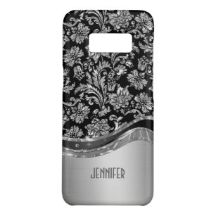 Black & Silver Metallic Look With Damasks Pattern Case-Mate Samsung Galaxy S8 Case