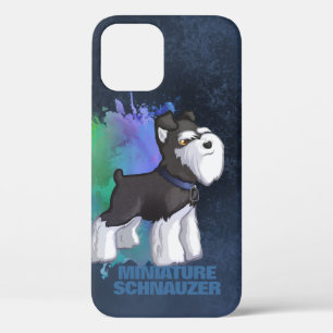 Black & Silver Miniature Schnauzer Puppy Dog iPhone 12 Case