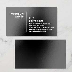 Black Silver Minimal Professional Foil Business Cards