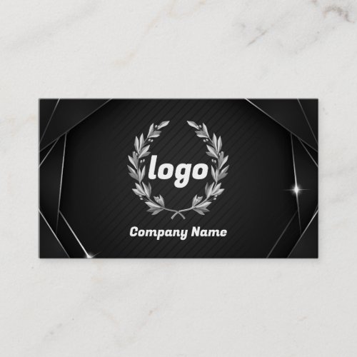 Black silver Modern Business Card