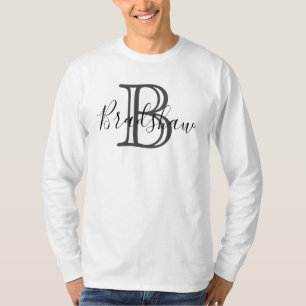 Black Silver Monogram Custom Name  T-Shirt