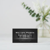 Black Silver Monogram Professional - Business Card (Standing Front)