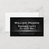 Black Silver Monogram Professional - Business Card (Front/Back)