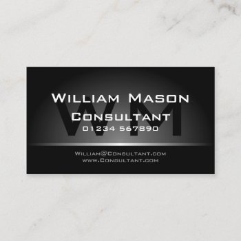 Black Silver Monogram Professional - Business Card by ImageAustralia at Zazzle