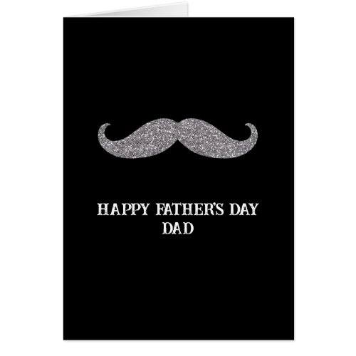 Black Silver Mustache Fathers Day