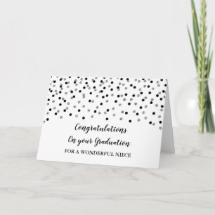 Black Silver Niece Congratulations Graduation Card