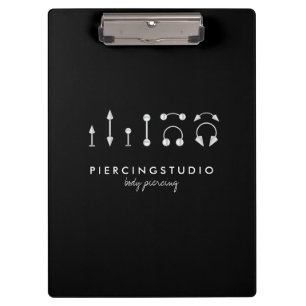Black Silver Piercing Artist Clipboard