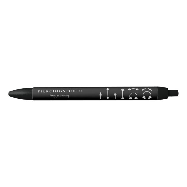 Black Silver Piercing Studio Business Pen