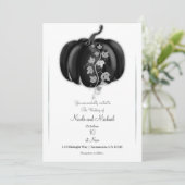 Black & Silver Pumpkin Storybook Fall Wedding  Invitation (Standing Front)