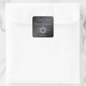 Black, Silver, Purple 1.5" Sq. Bat Mitzvah Sticker (Bag)