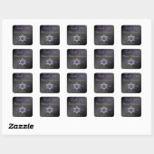 Black, Silver, Purple 1.5" Sq. Bat Mitzvah Sticker (Sheet)